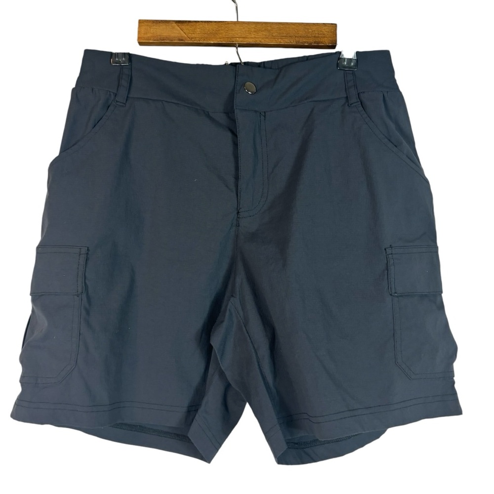 Te Verde Black Nylon Cargo Shorts Stretch Size Medium Inseam 7